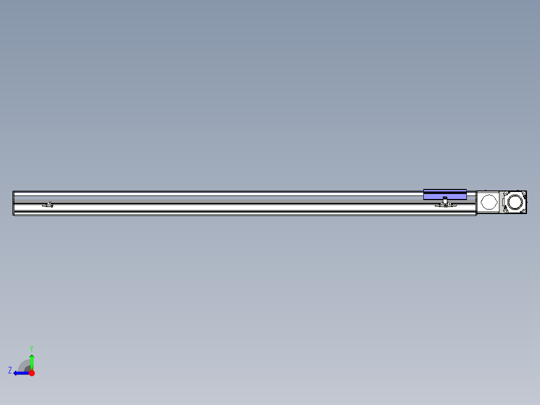 同步带滑台-半封闭B17H-L50-S1450-L-P75-D3右视图