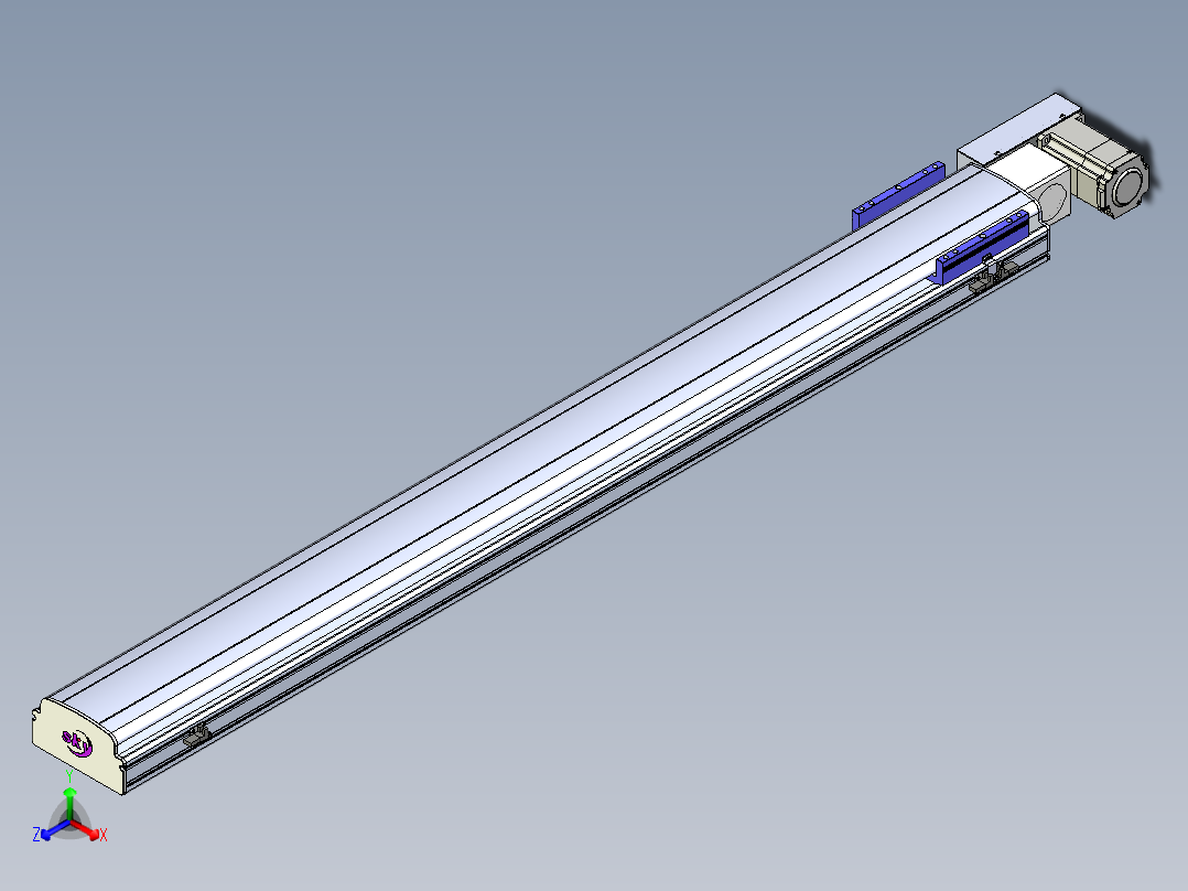 同步带滑台-半封闭B17H-L50-S1450-L-P75-D3正等轴测图