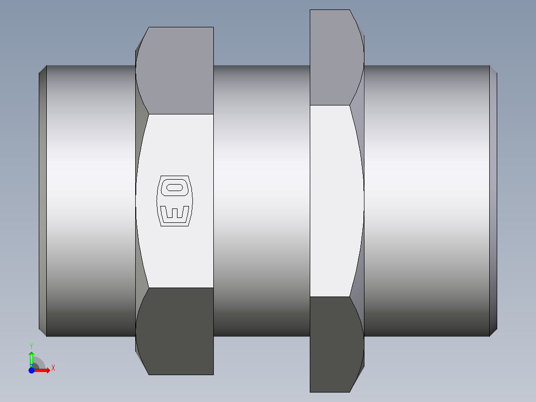 卡套式工业通用硬管接头EO_Bulkhead_union_SV35LOMDCF前视图