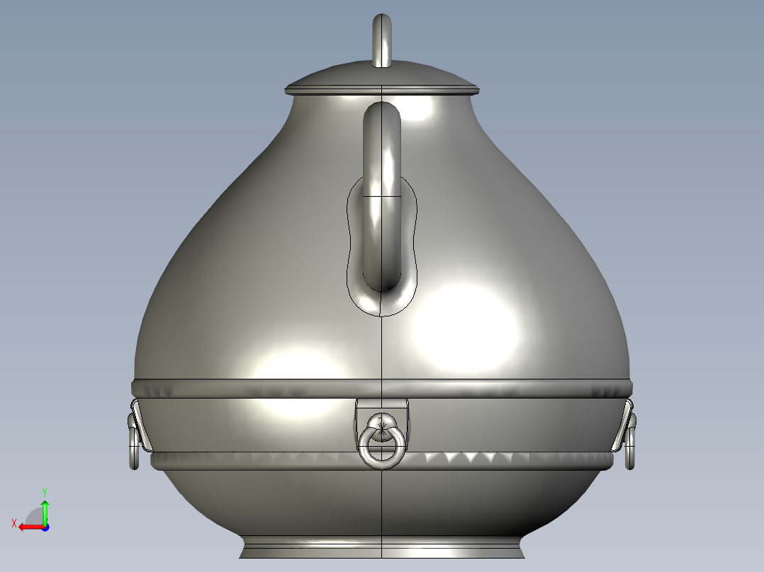 宜兴泥壶后视图