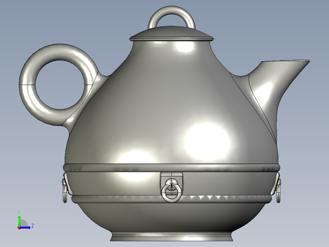 宜兴泥壶左视图