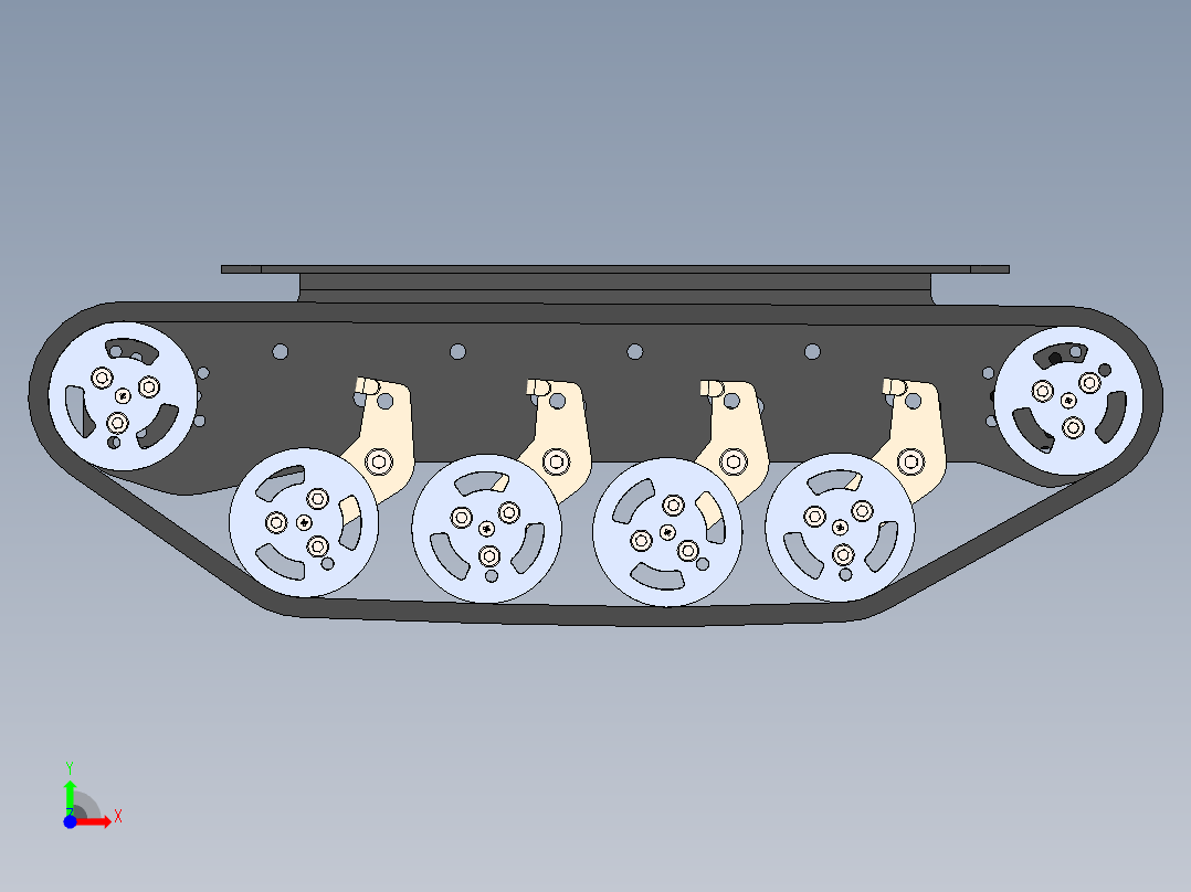 履带坦克底盘前视图