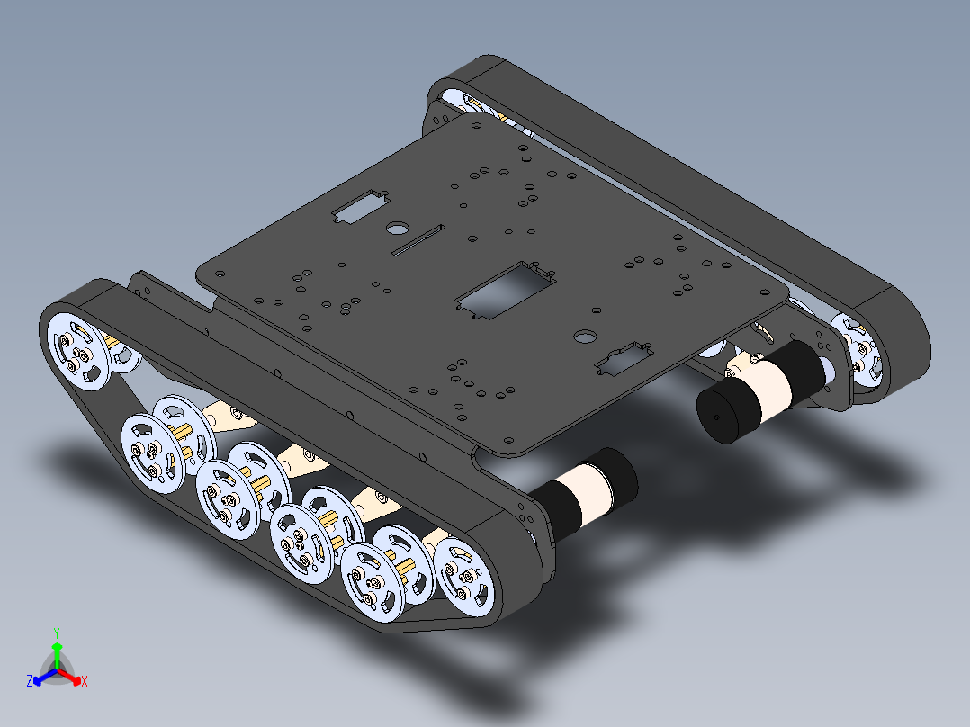 履带坦克底盘正等轴测图