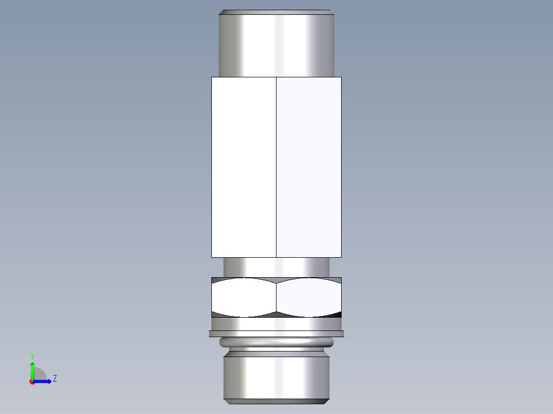 卡套式工业通用硬管接头EO_Adjustable_locknut_run_tee_LEE16SMOROMDCF左视图