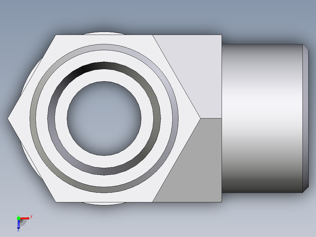 卡套式工业通用硬管接头EO_Adjustable_locknut_run_tee_LEE16SMOROMDCF俯视图