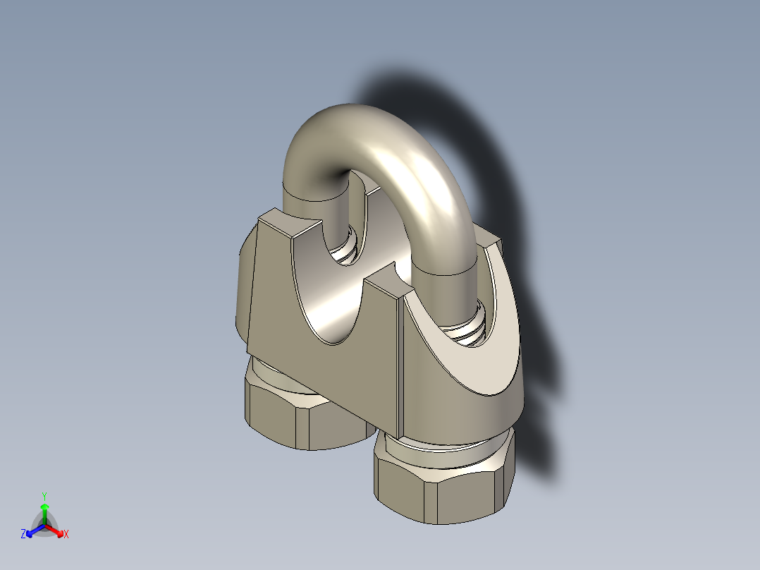 钢丝绳夹子三维模型正等轴测图