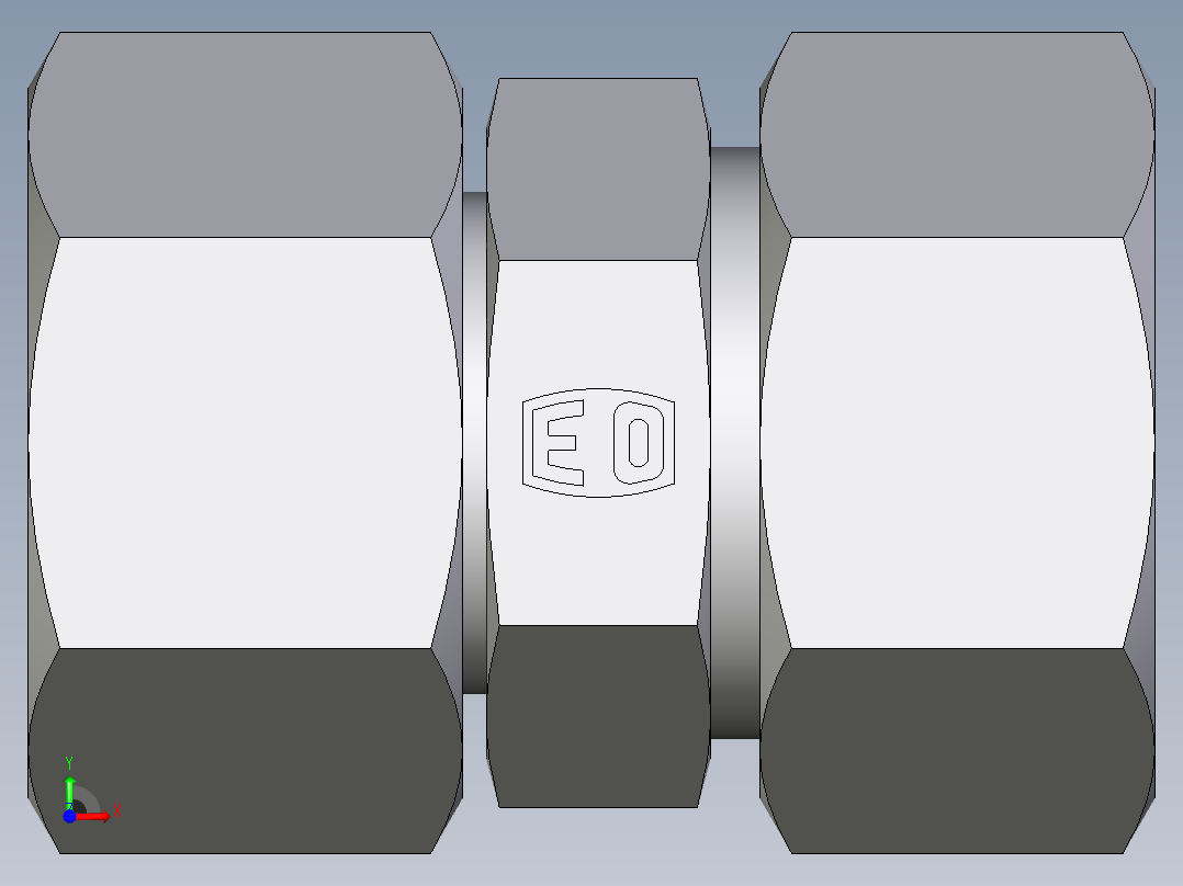 卡套式工业通用硬管接头EO_Distance_piece_adapter_DA22ZL71前视图