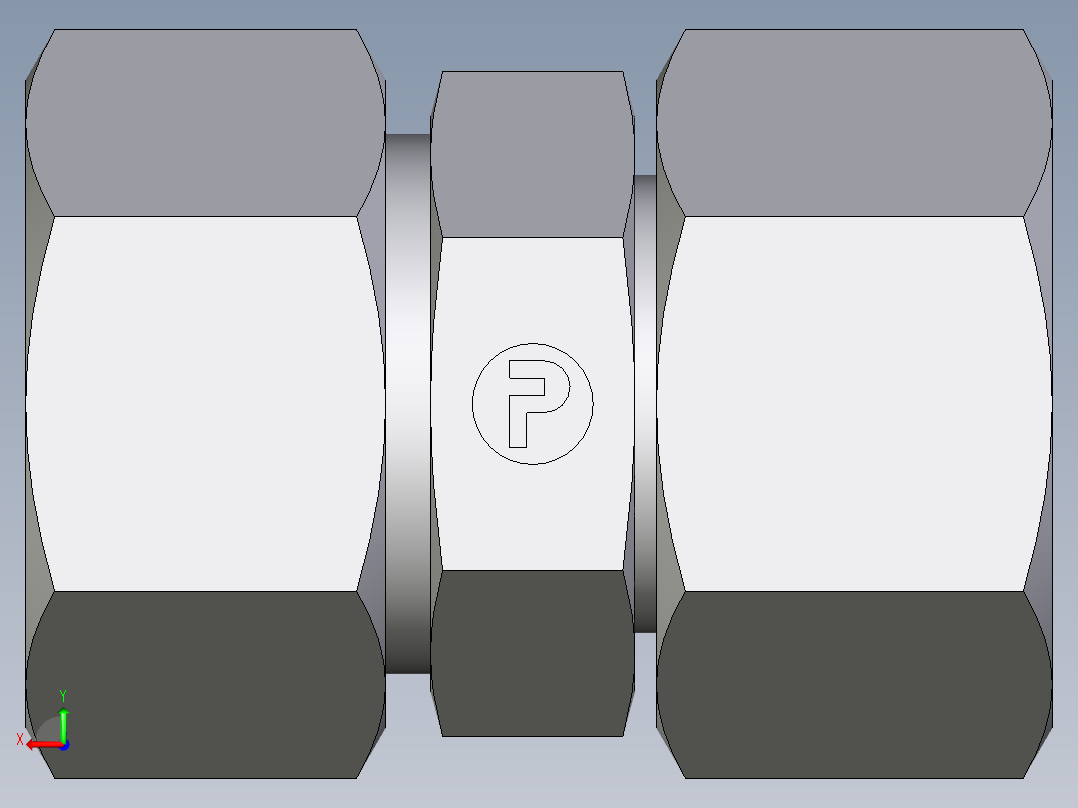 卡套式工业通用硬管接头EO_Distance_piece_adapter_DA22ZL71后视图