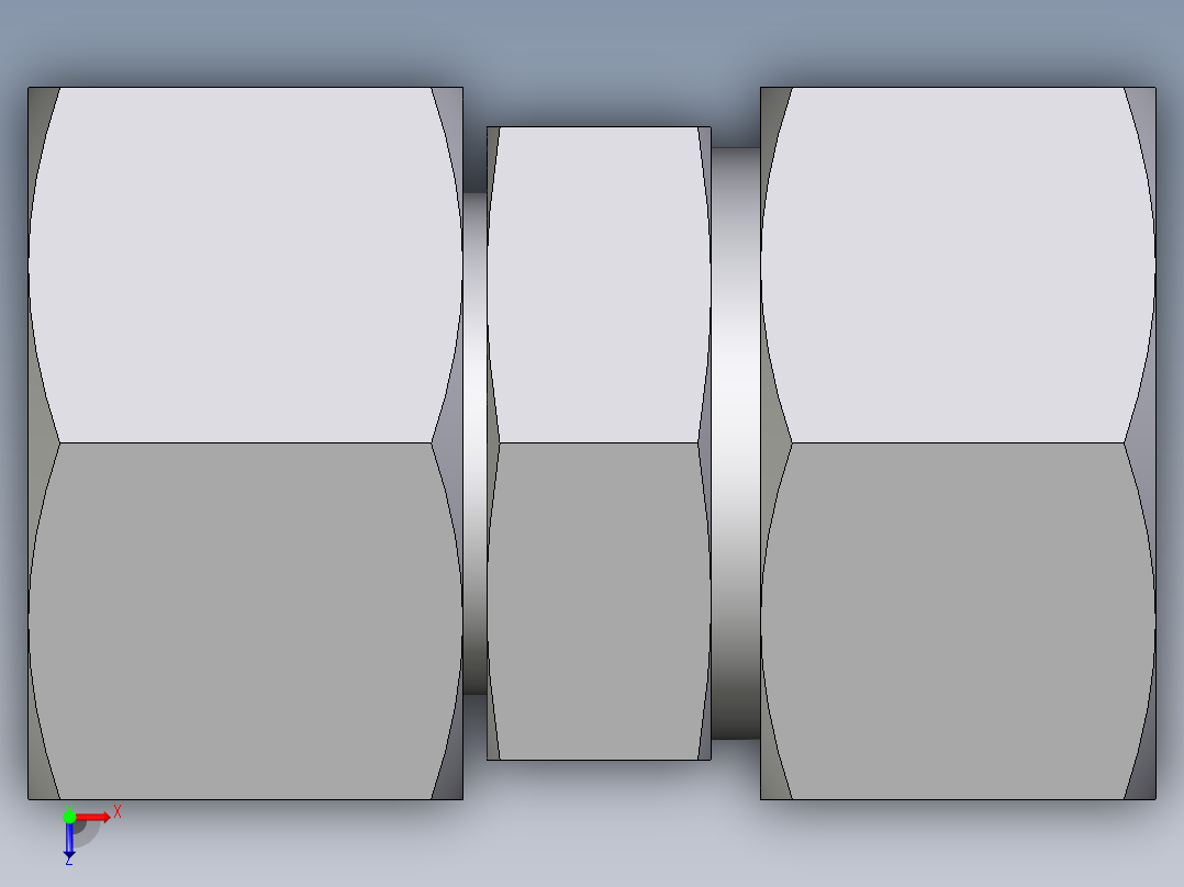 卡套式工业通用硬管接头EO_Distance_piece_adapter_DA22ZL71俯视图