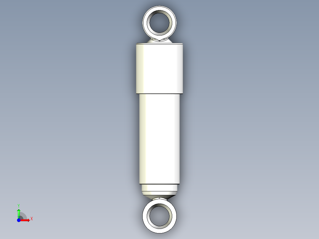 双筒液压减震器三维模型+CAD图纸前视图