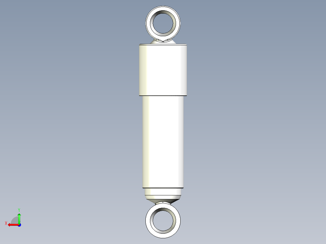 双筒液压减震器三维模型+CAD图纸后视图