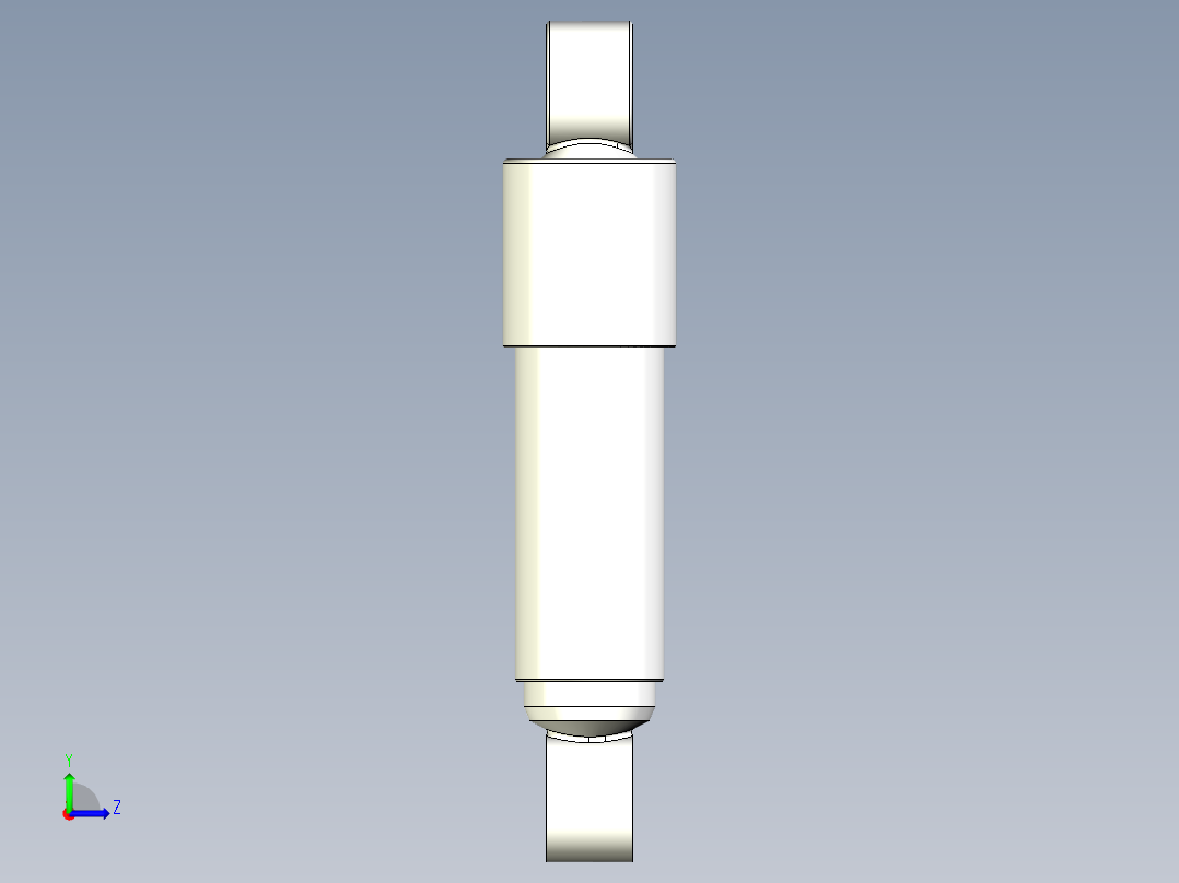 双筒液压减震器三维模型+CAD图纸左视图