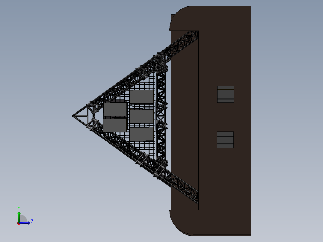 厂房太阳能供电供热方案左视图