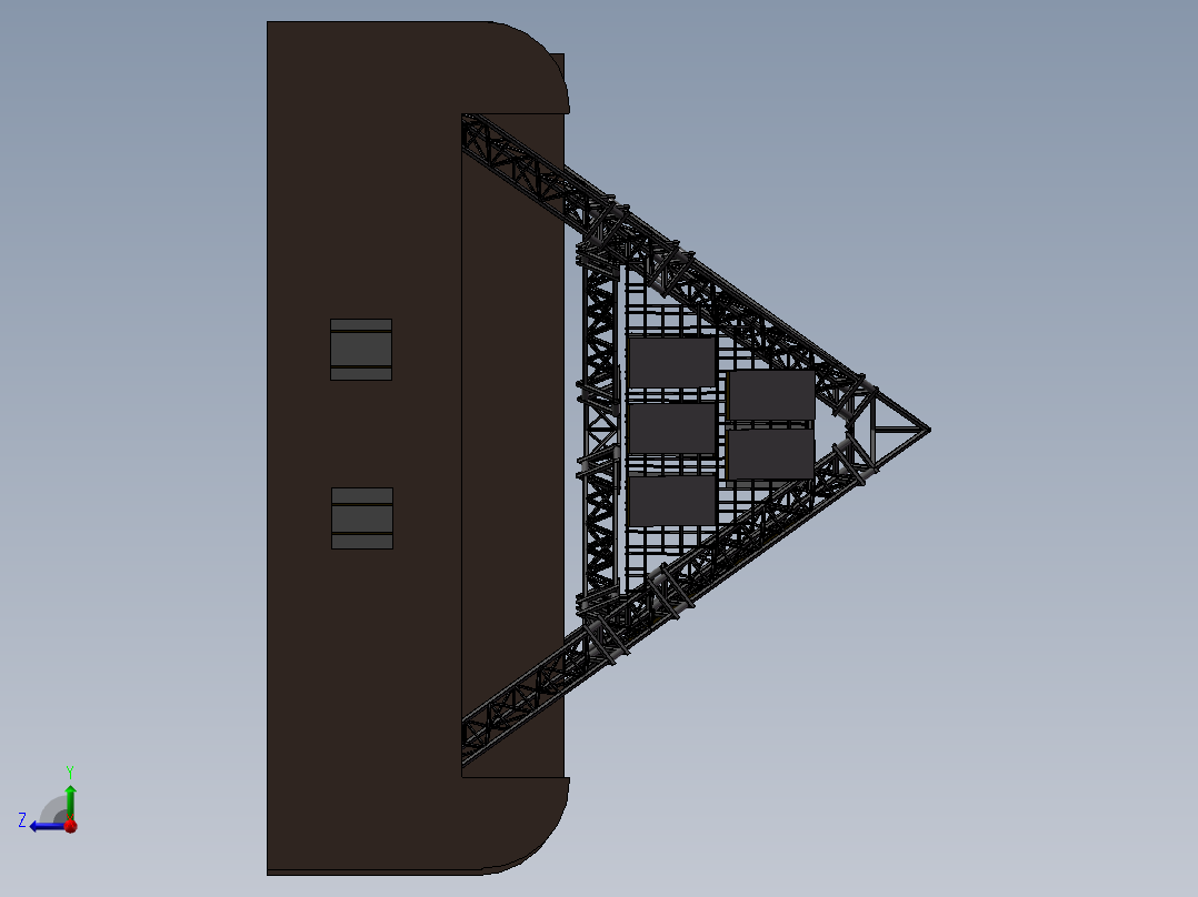 厂房太阳能供电供热方案右视图