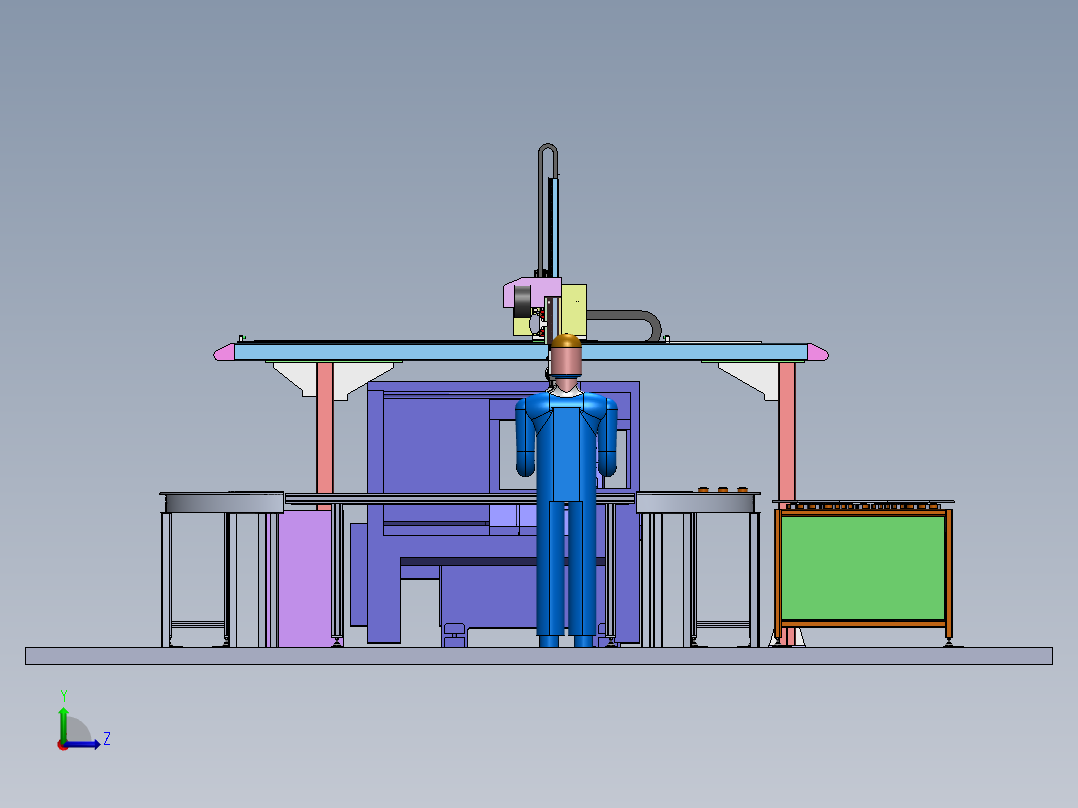 数控车循环上下料sw18可编辑前视图