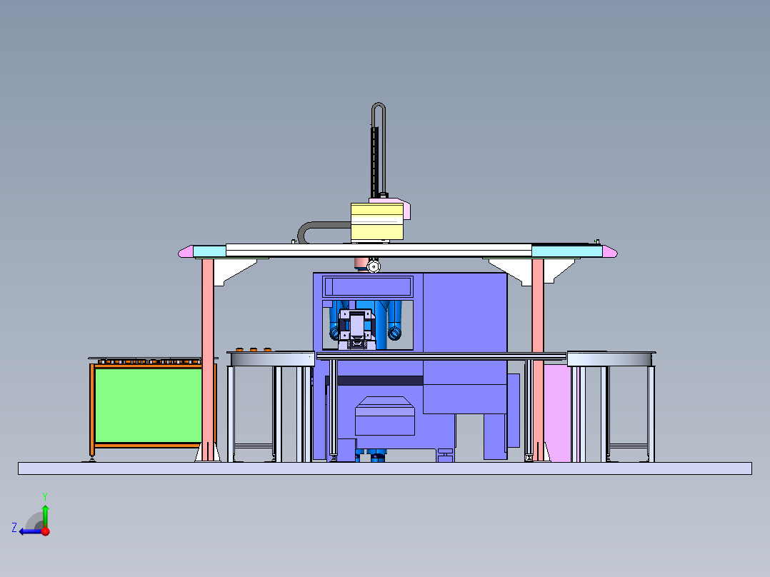 数控车循环上下料sw18可编辑后视图