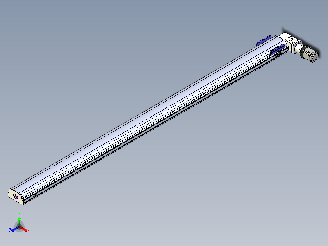 同步带滑台-半封闭B17-L100-S2700-R-P75-D3-N3正等轴测图