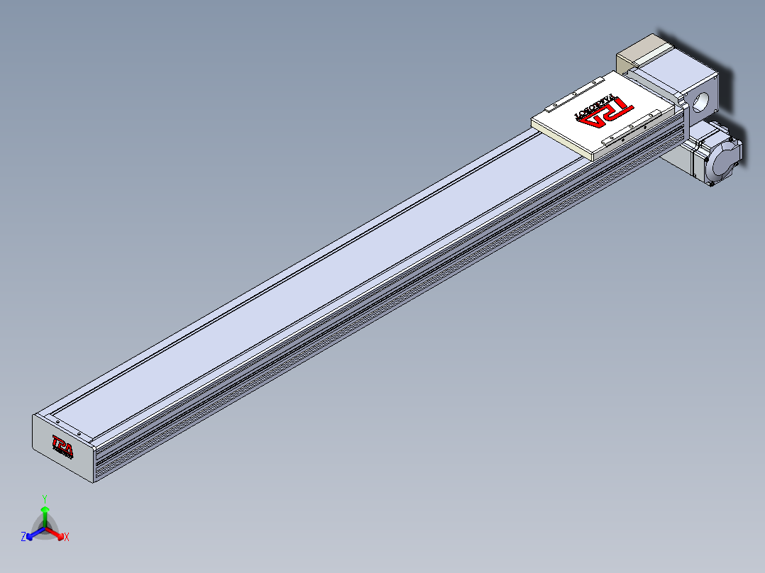 同步带全封闭直线模组TPA-HCB-110D-90-L850-RP-Y-P40-N3正等轴测图