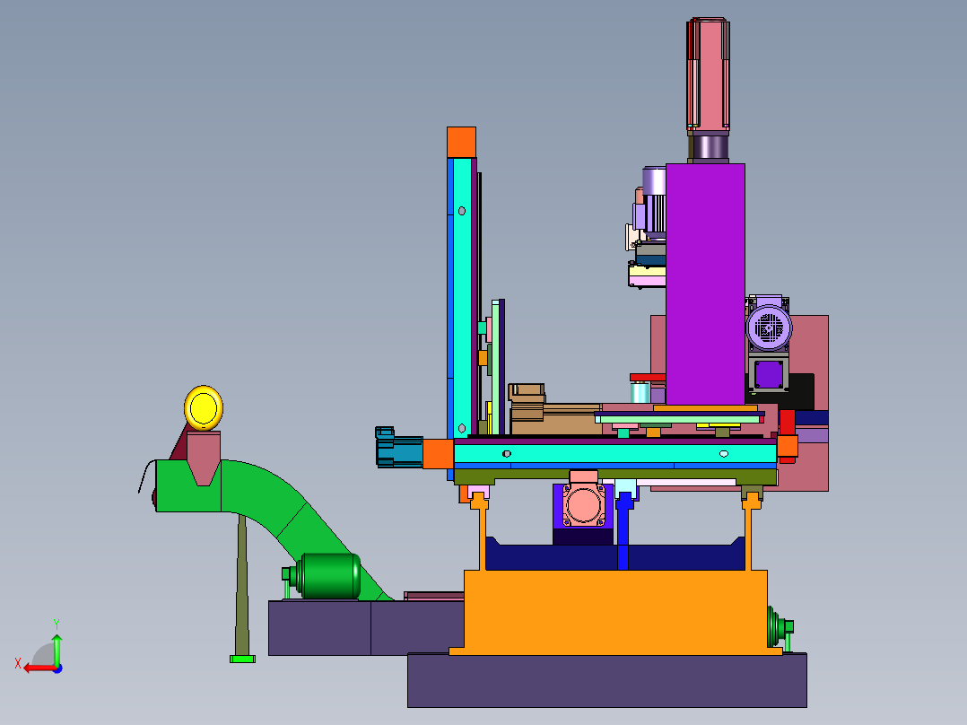 双面升降端面铣床高效铣床后视图