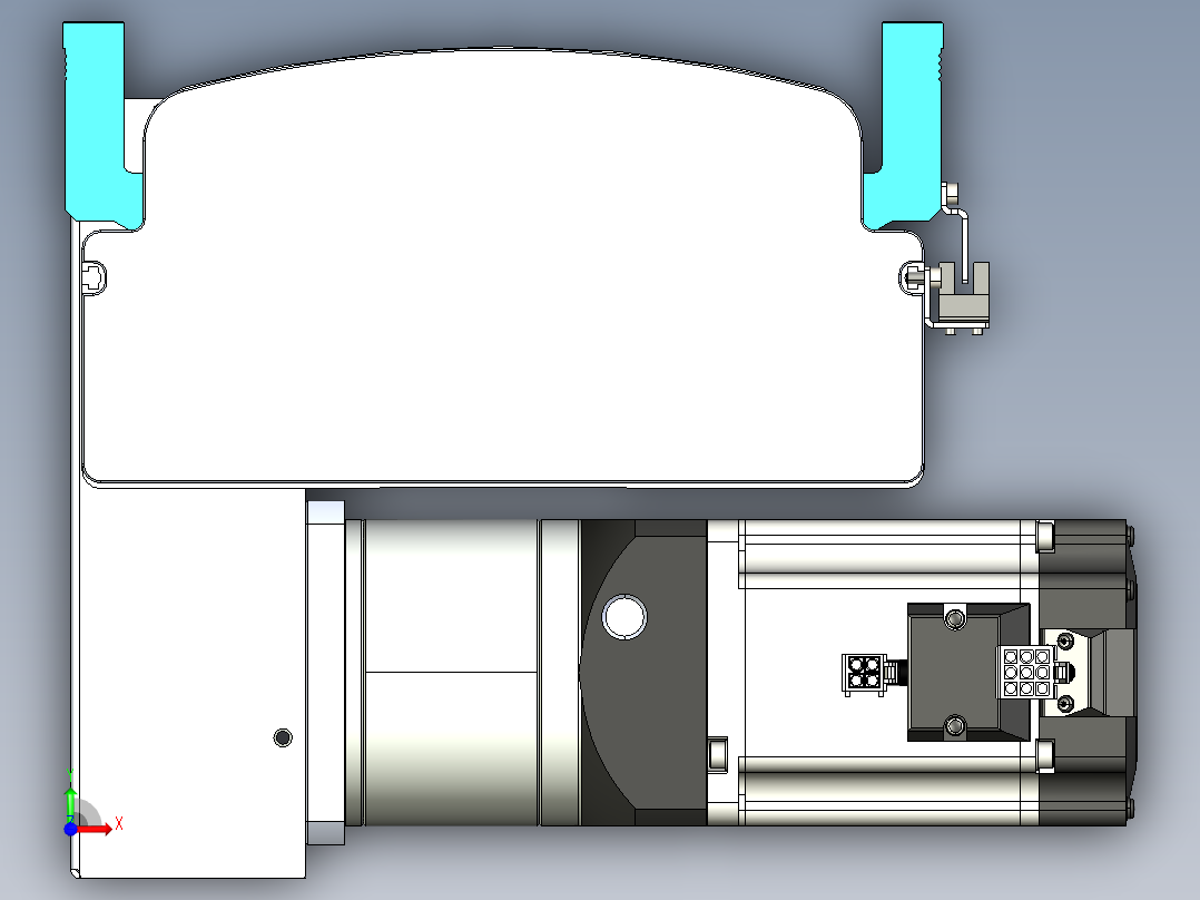 同步带滑台-半封闭B22H-L100-C-S1400-LD-P75-D3-N5前视图