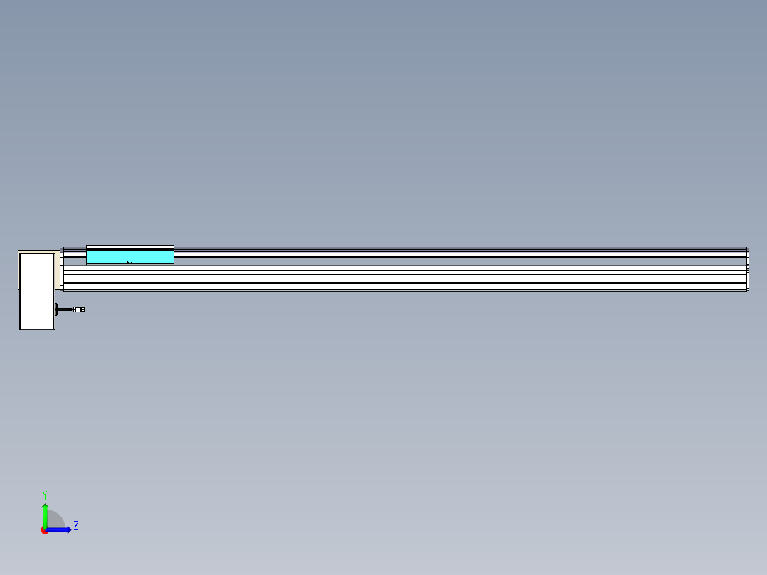 同步带滑台-半封闭B22H-L100-C-S1400-LD-P75-D3-N5左视图
