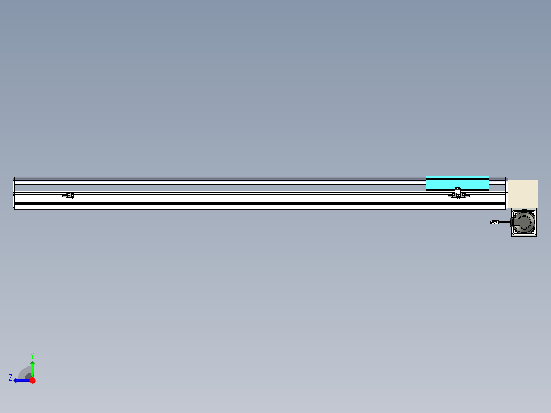 同步带滑台-半封闭B22H-L100-C-S1400-LD-P75-D3-N5右视图