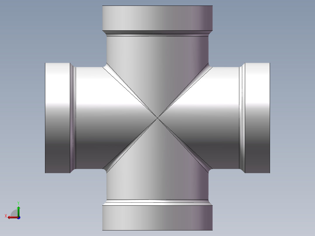 四通-等径内丝 DN15后视图
