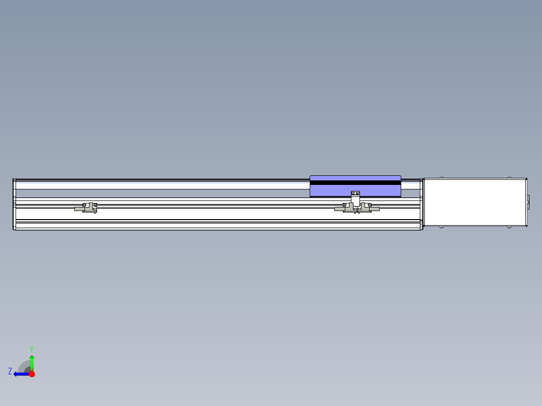 同步带滑台-半封闭B17H-L50-S450-R-P75-D3右视图
