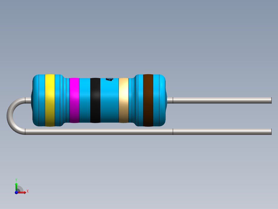 电容器 二极管 电阻器-Resistor Vertical 47 Ohm 1W前视图