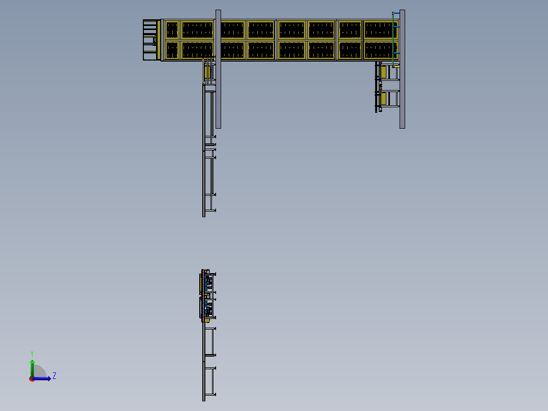 往复升降机+进出加速段sw18可编辑左视图