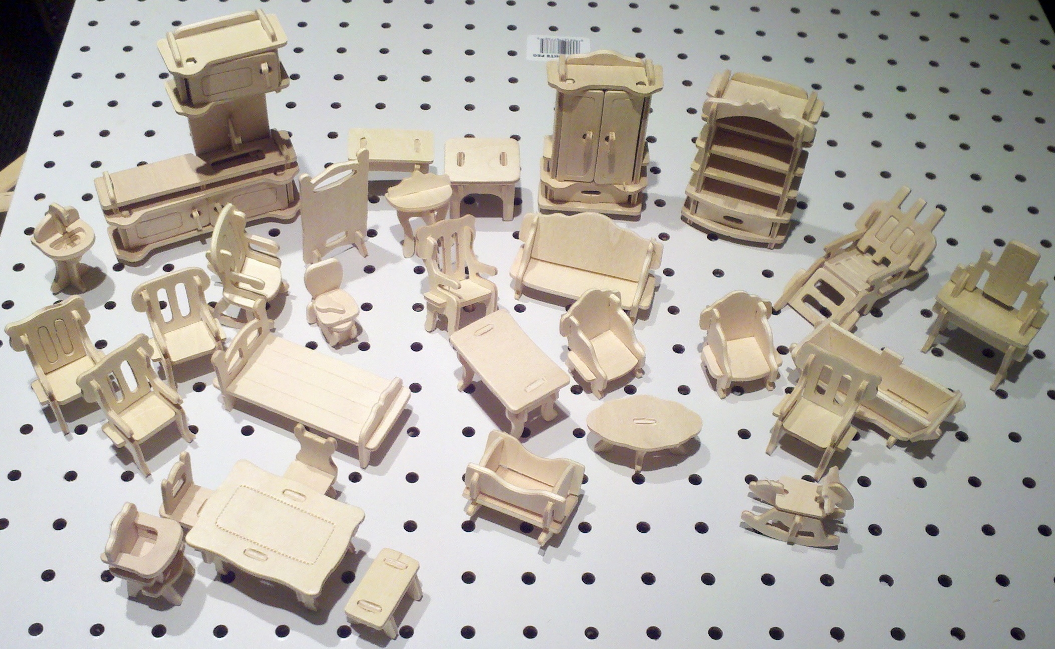 8款迷你家具玩具激光雕刻线切割工艺品3d立体拼图摆件CAD图纸dwg dxf格式