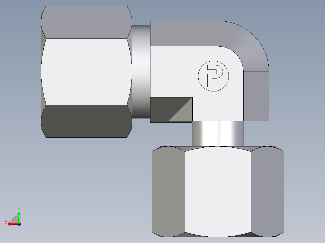 卡套式工业通用硬管接头EO_Standpipe_elbow_EVW10SCF后视图