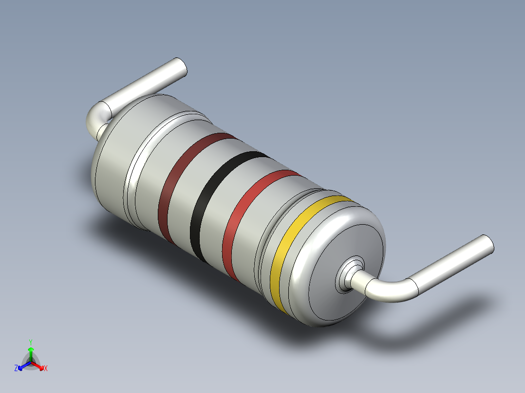 无源元件封装-RES-1W-H-MO正等轴测图