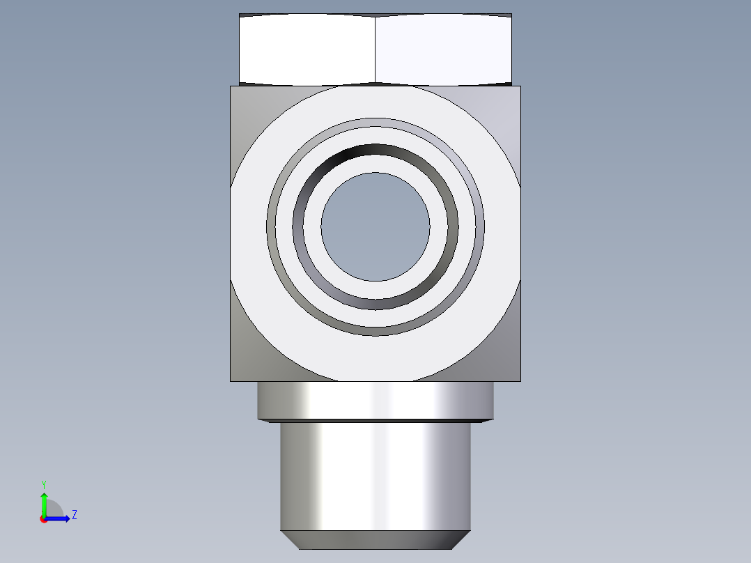卡套式工业通用硬管接头EO_High_pressure_banjo_tee_TH16SROMD71左视图