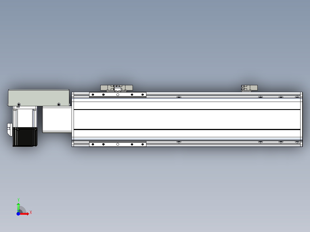 同步带滑台-半封闭B13H-L45-S300-R-P40-D3前视图