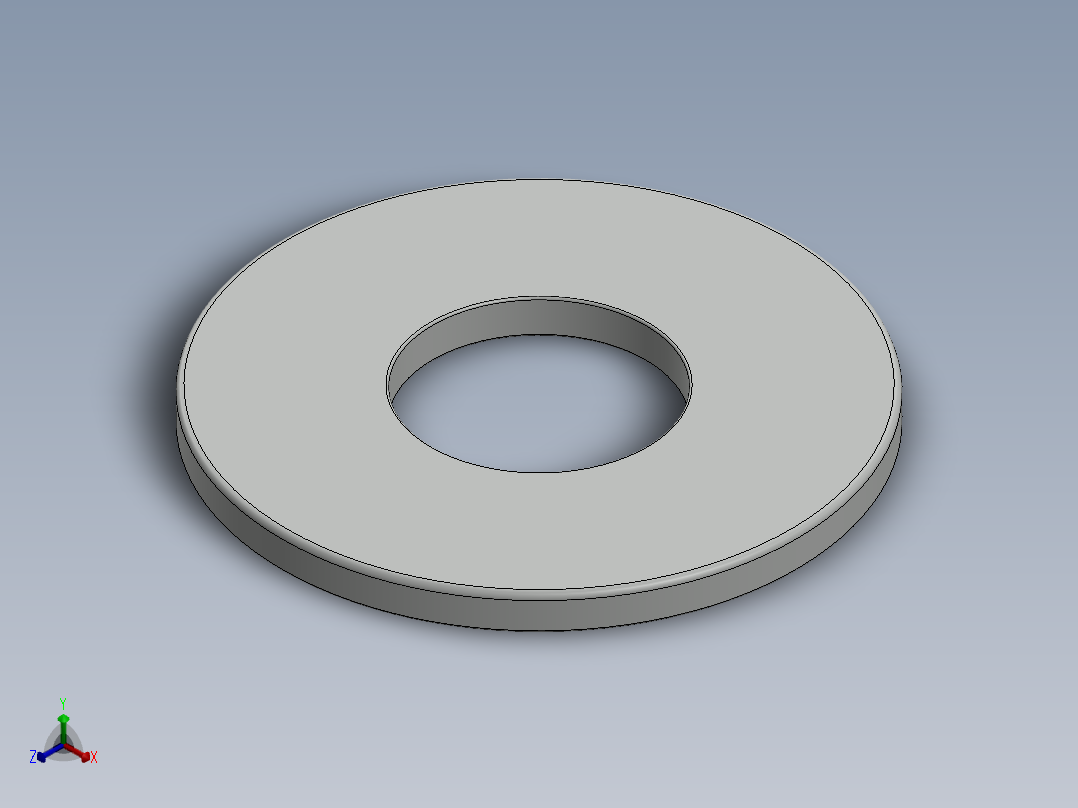 紧固件-0.5000 Flat Washer正等轴测图