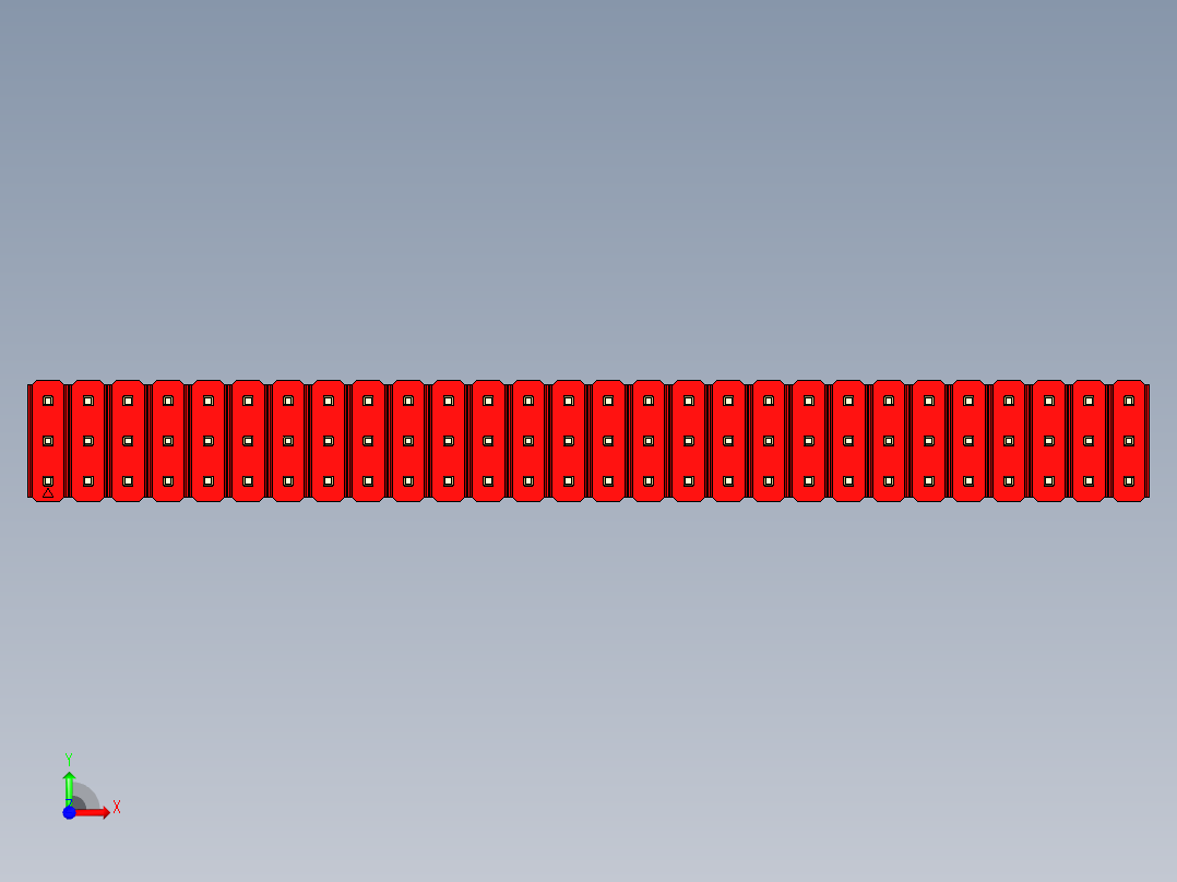彩色公头100mil（2.54mm）系列-DS1021_red_3x28p_100mil_Type1_rev1.0前视图