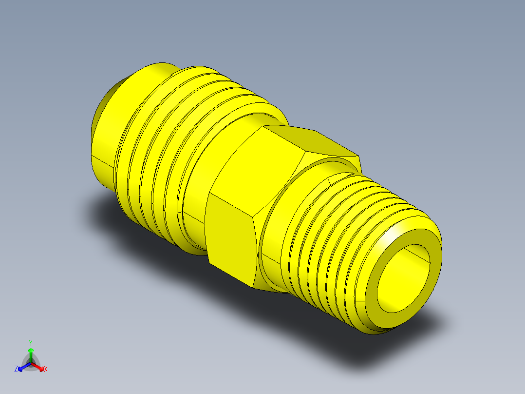 喇叭形 45D 半接头连接器-FLARE 45D 5-16 Tube OD-1-2-20 x 1-8 NPT.STEP正等轴测图