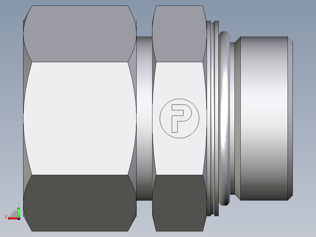 卡套式工业通用硬管接头EO_Male_Stud_connector_GEO30SMCF后视图
