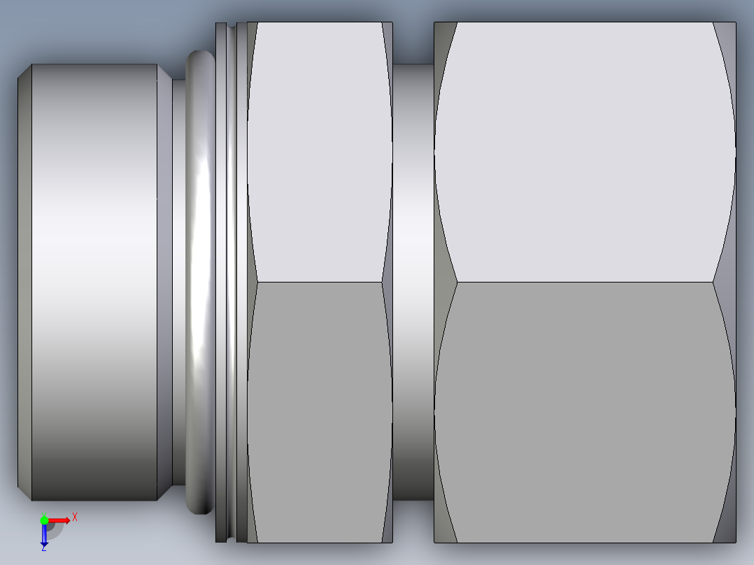 卡套式工业通用硬管接头EO_Male_Stud_connector_GEO30SMCF俯视图
