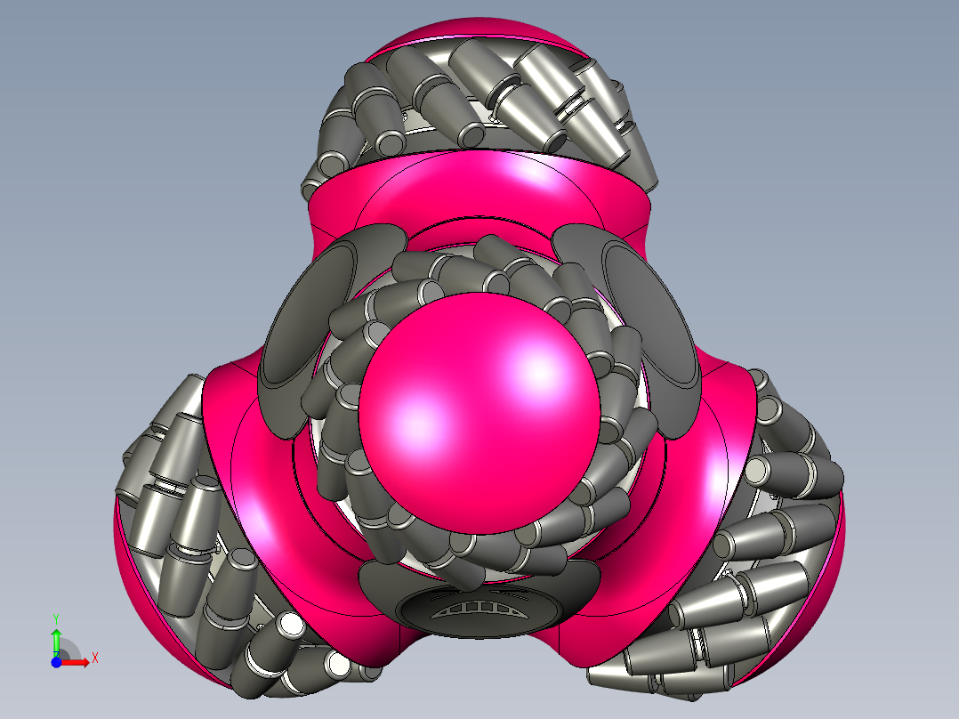 四角麦克纳姆轮机器人3D图纸前视图