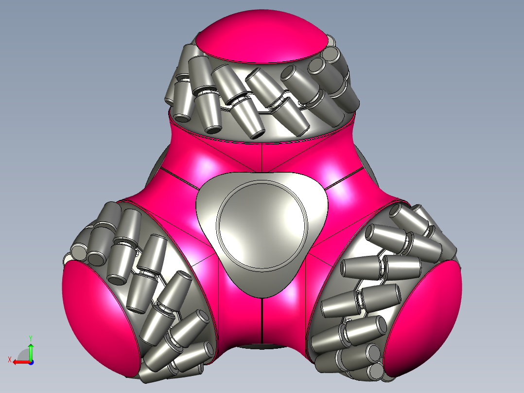 四角麦克纳姆轮机器人3D图纸后视图