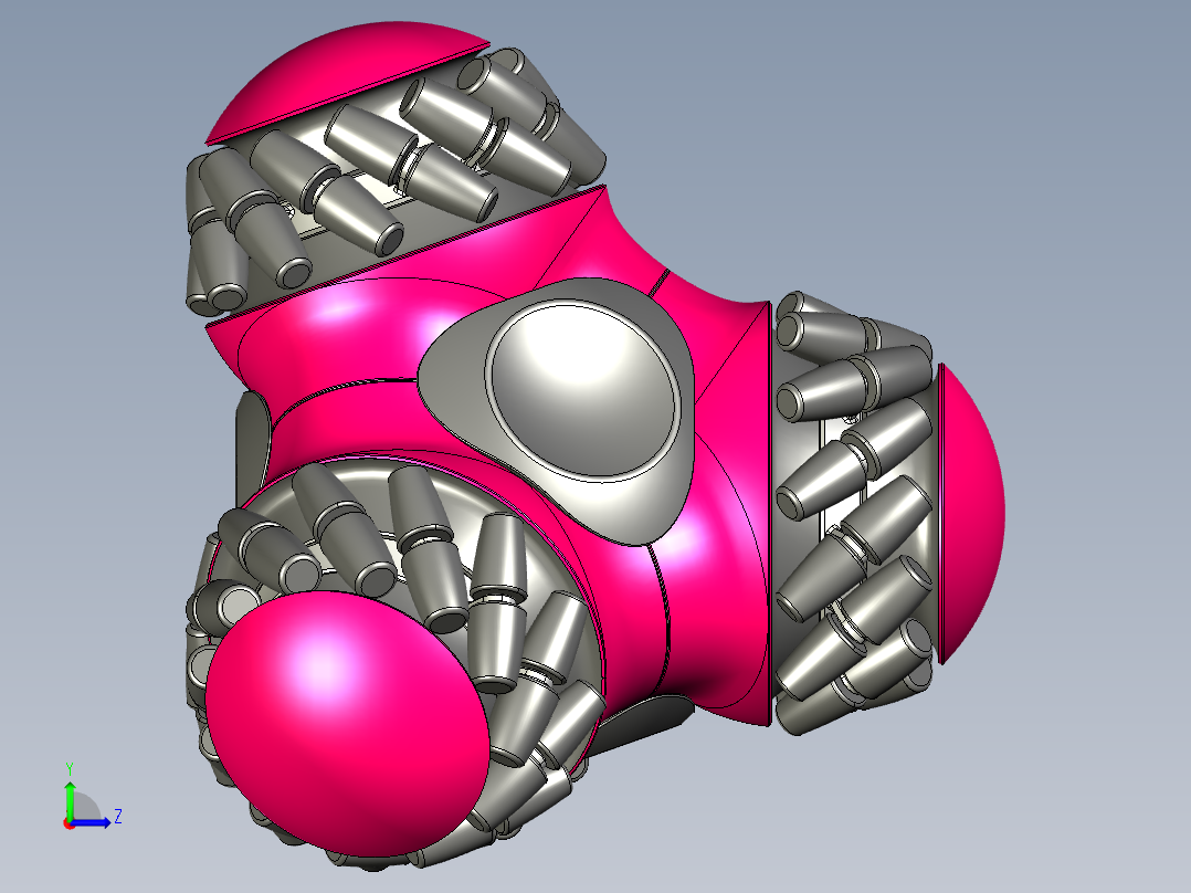 四角麦克纳姆轮机器人3D图纸左视图