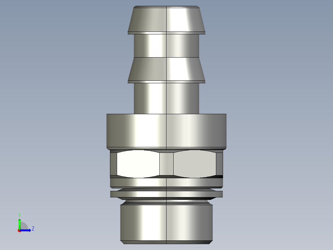 软管与硬管连接用工业通用接头0133_62_17_39左视图