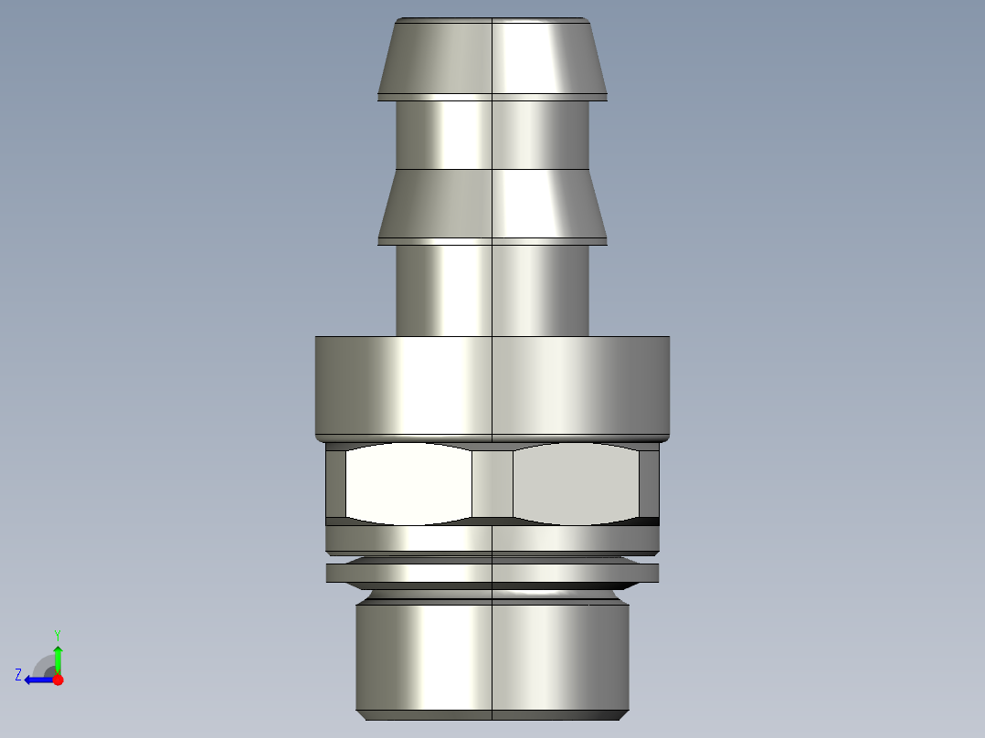 软管与硬管连接用工业通用接头0133_62_17_39右视图