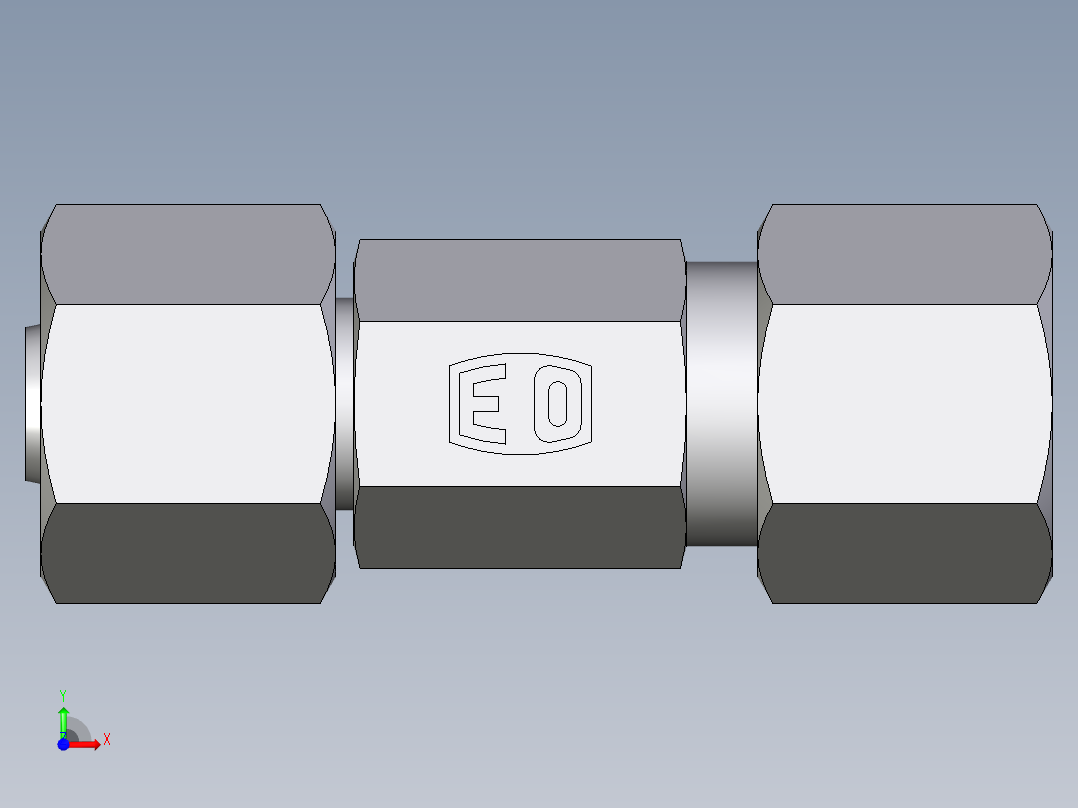 卡套式工业通用硬管接头EO_Distance_piece_adapter_DA08ZLCF前视图