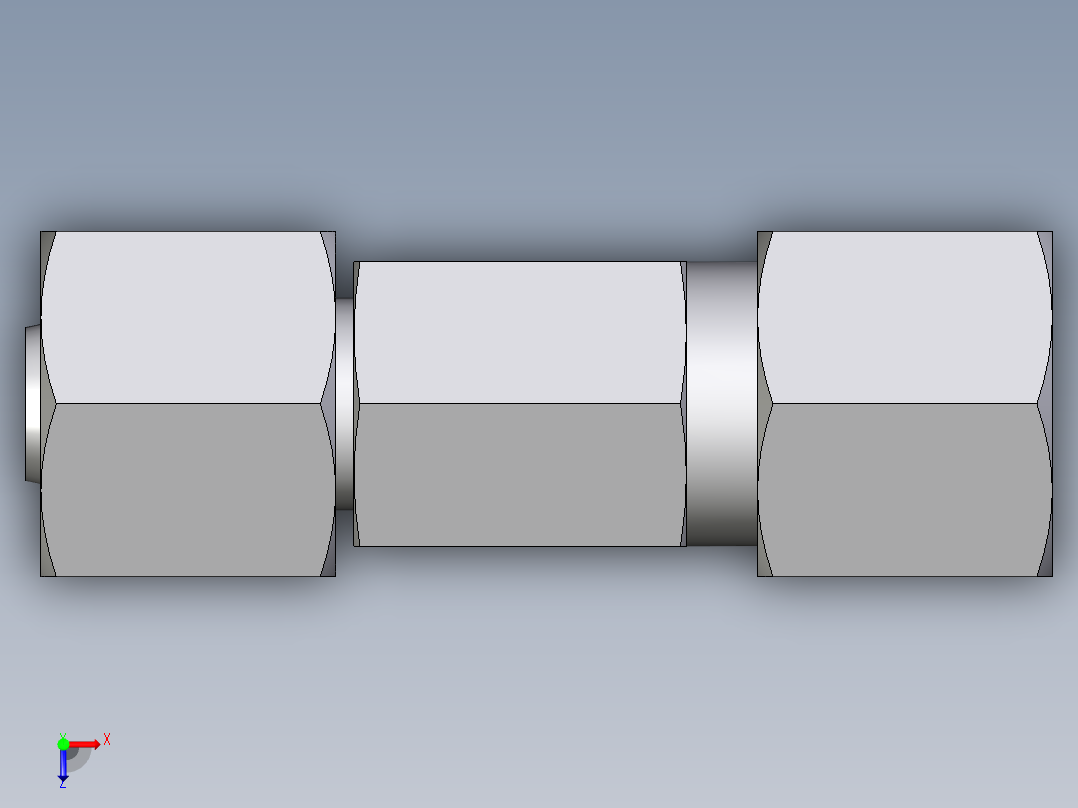 卡套式工业通用硬管接头EO_Distance_piece_adapter_DA08ZLCF俯视图