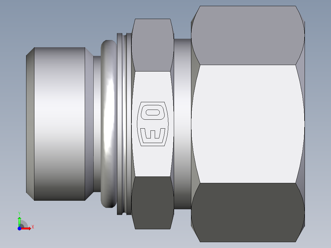 卡套式工业通用硬管接头EO_Male_Stud_connector_GEO22ZLM27X2CF前视图