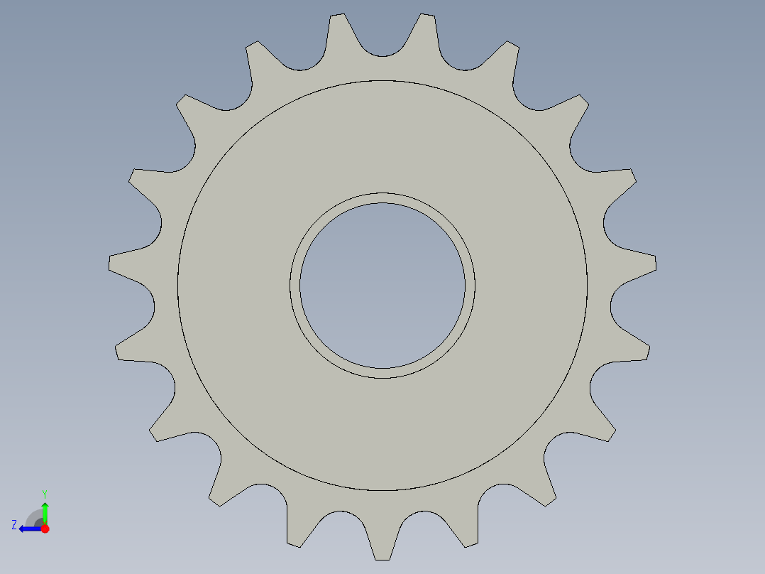 鏈輪惰輪XIS-D-3D多系列多零件图纸模型右视图