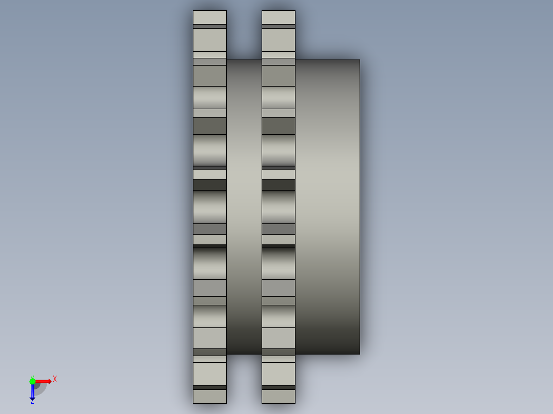 鏈輪惰輪XIS-D-3D多系列多零件图纸模型俯视图